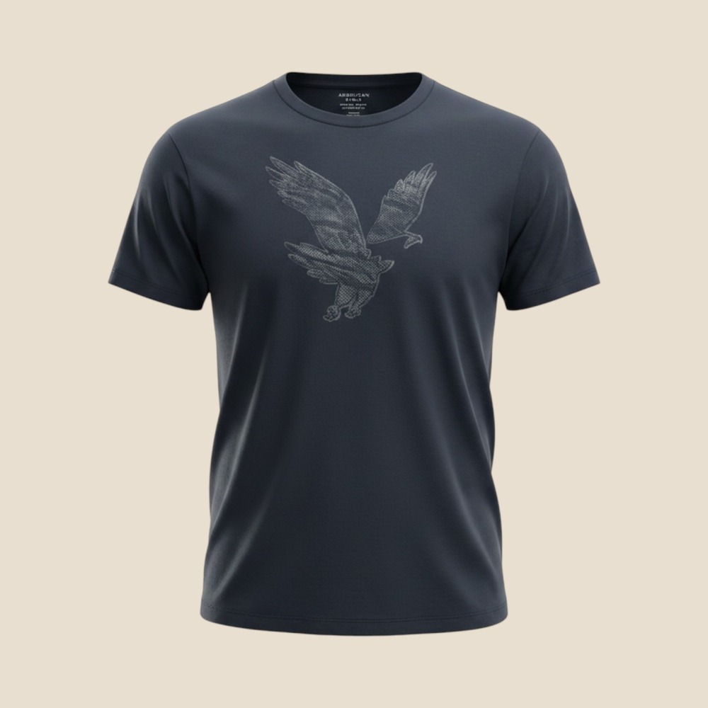 American Eagle Mens Navy Blue Super Soft Eagle Graphic T-Shirt Size Medium